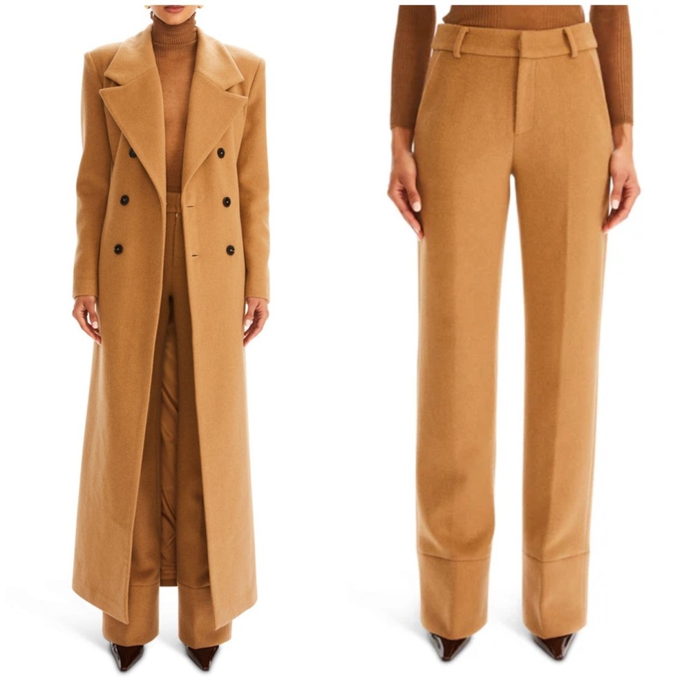 New! SER.O.YA Carmelo Tan Wool Trouser Pants 🤎 Small - Picture 3 of 10